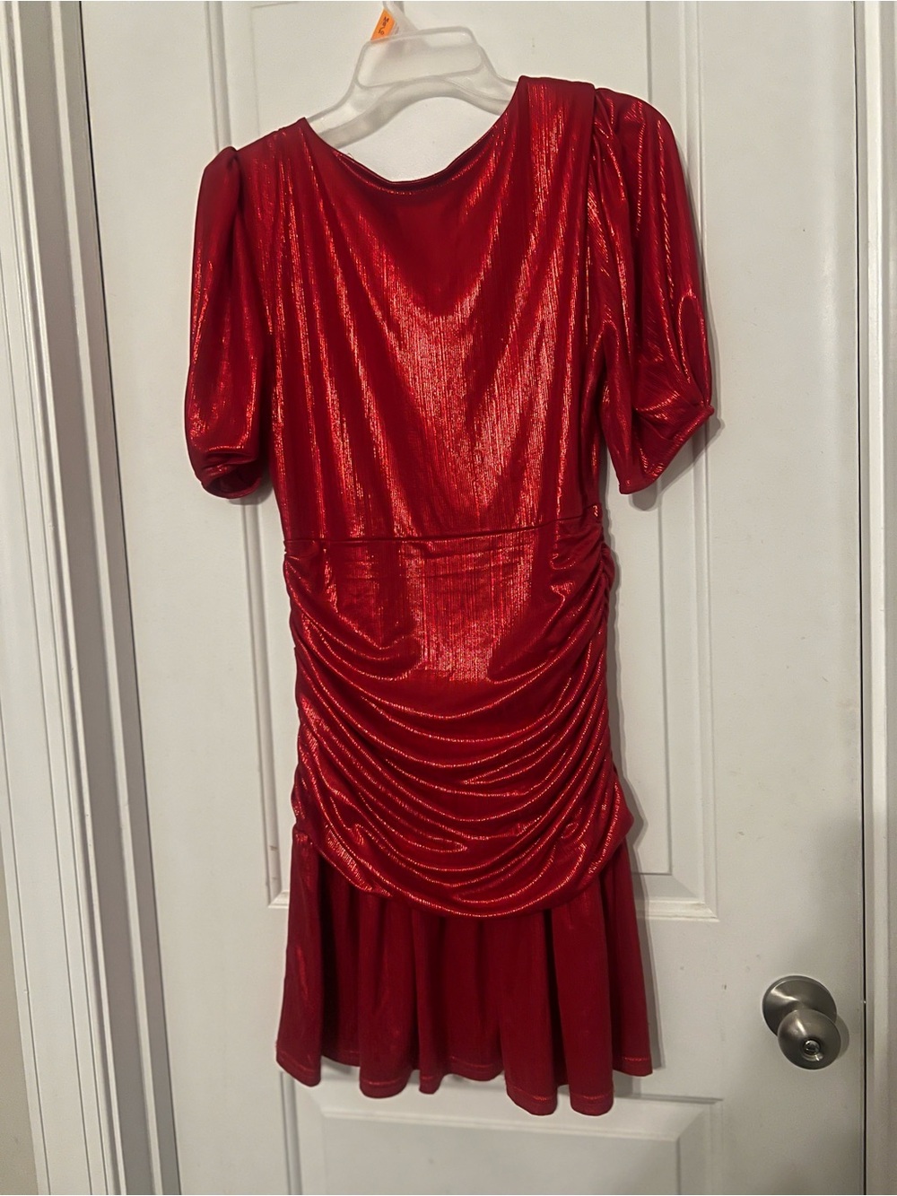 SUGARLIPS Tabby Metallic Ribbed Ruched Mini Mermaid Dress| medium - Picture 6 of 7